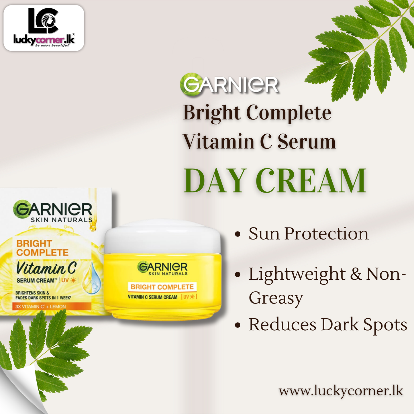 Garnier Bright Complete Vitamin C Serum Cream UV