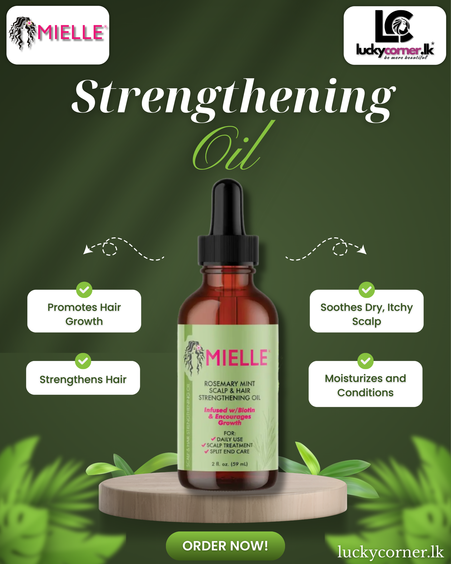 Mielle Rosemary Mint Scalp & Hair Strengthening Oil