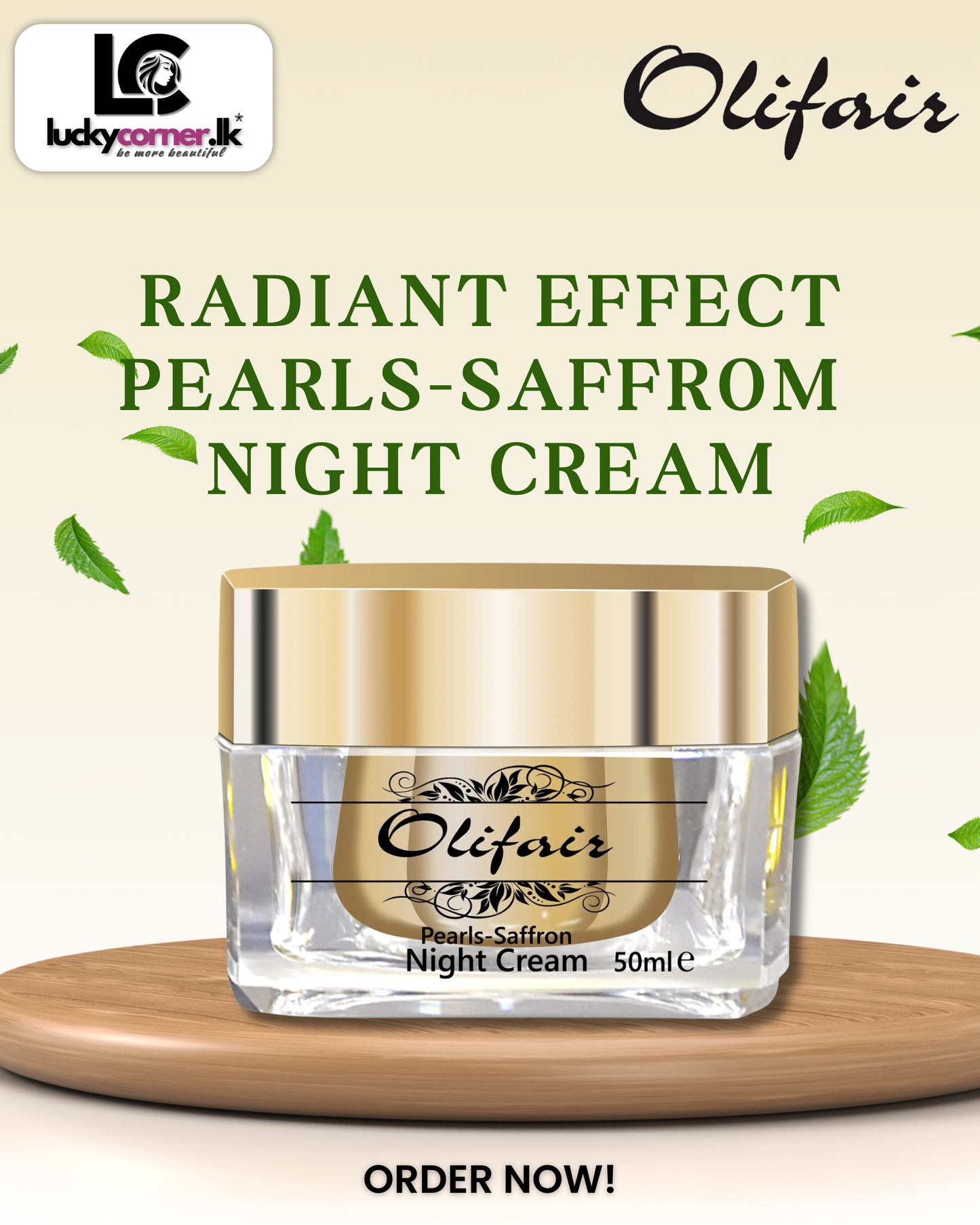 Olifair Radiant Effect Pearls Saffron Night Cream