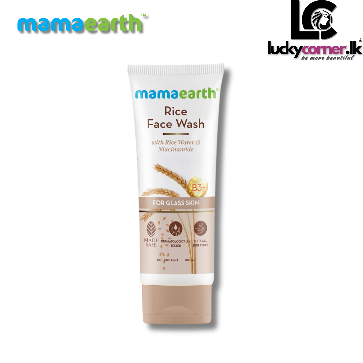 Mamaearth Rice Face Wash With Rice Water & Niacinamide for Glass Skin – 100 ml
