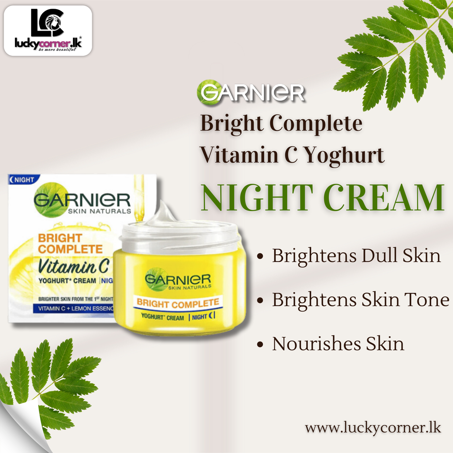 GARNIER SKIN NATURALS BRIGHT COMPLETE VITAMIN C YOGHURT NIGHT CREAM